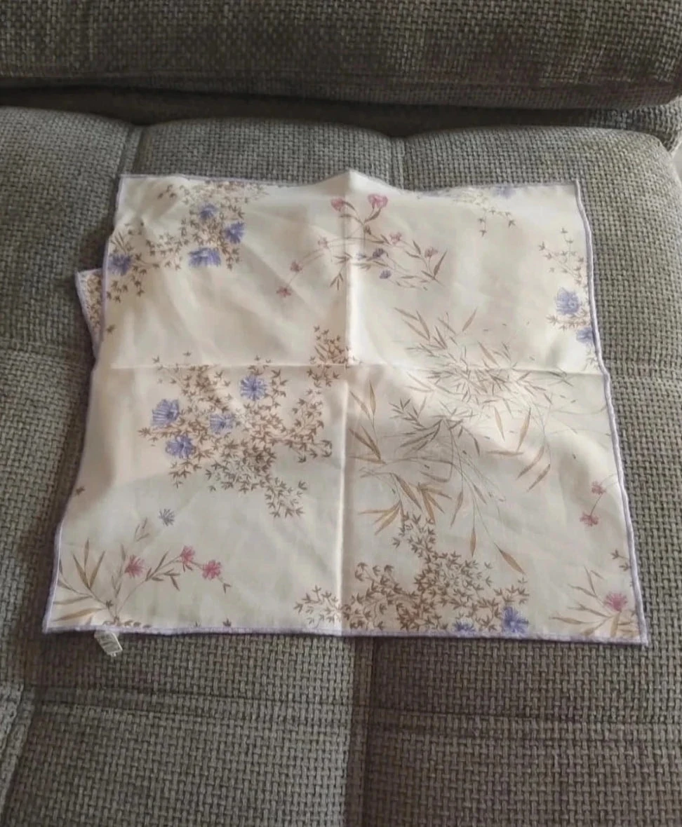 Lot of 6 table napkins, purple with flowers, Peixoto – photo 2